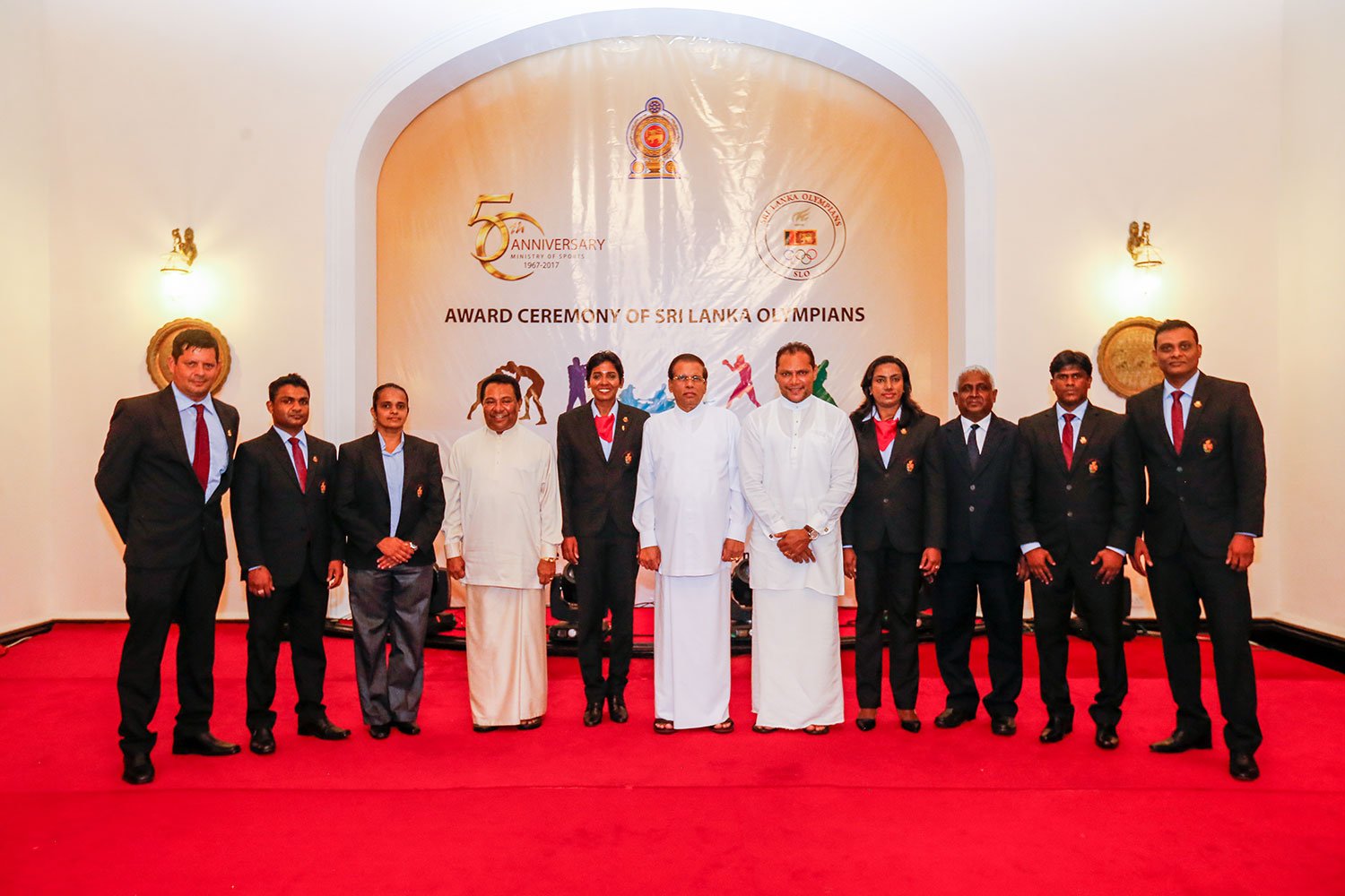 President Mithripala Sirisena Present “Ran Sammana” Awards to Sri Lanka Olympians